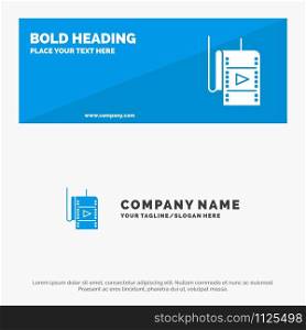 Film, Movie, Studio, Theatre SOlid Icon Website Banner and Business Logo Template
