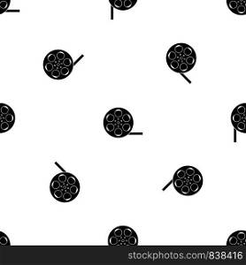 Film pattern repeat seamless in black color for any design. Vector geometric illustration. Film pattern seamless black