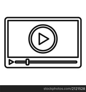 Film player icon outline vector. Video media. Screen clip. Film player icon outline vector. Video media