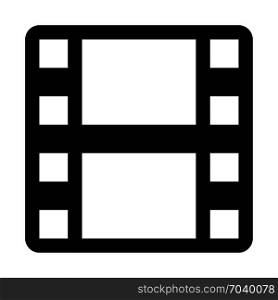Film reel footage frame, icon on isolated background