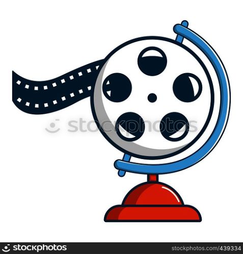 Film reel icon. Cartoon illustration of film reel vector icon for web. Film reel icon, cartoon style