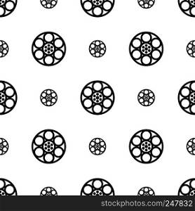 Film Reel Icon, Cinema Movie Reel Icon Seamless Pattern Vector Art Illustration