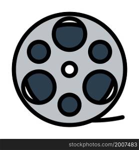 Film Reel Icon. Editable Bold Outline With Color Fill Design. Vector Illustration.