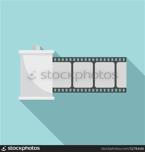 Film roll icon. Flat illustration of film roll vector icon for web design. Film roll icon, flat style