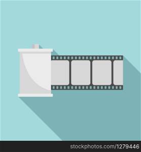 Film roll icon. Flat illustration of film roll vector icon for web design. Film roll icon, flat style