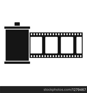 Film roll icon. Simple illustration of film roll vector icon for web design isolated on white background. Film roll icon, simple style