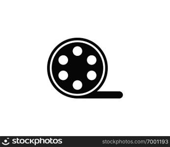 Film roll logo - vector black cinema and movie design element or icon - Vector