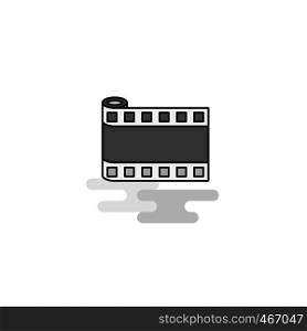 Film roll Web Icon. Flat Line Filled Gray Icon Vector