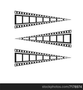 Film strip Cinema strip roll blank slide frame photo video monochrome picture negative vintage media filmstrip vector movie design
