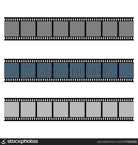 Film strip collection vector illustration isolated on white background. Film strip collection vector illustration isolated