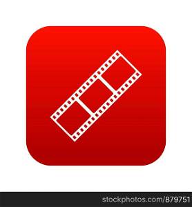 Film strip icon digital red for any design isolated on white vector illustration. Film strip icon digital red