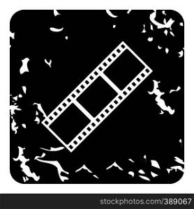 Film strip icon. Grunge illustration of film strip vector icon for web design. Film strip icon, grunge style