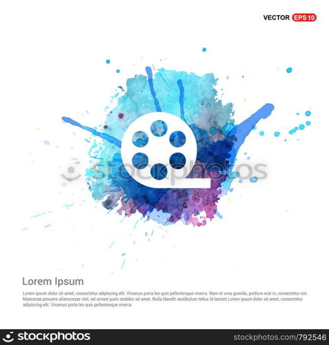 Film strip icon - Watercolor Background