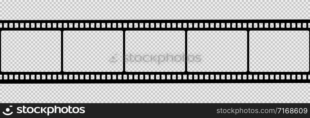 Film strip isolated vector icon. Retro picture with film strip icon. Film strip roll. Video tape photo film strip frame vector. EPS 10