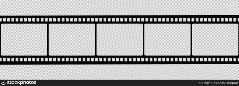 Film strip isolated vector icon. Retro picture with film strip icon. Film strip roll. Video tape photo film strip frame vector. EPS 10