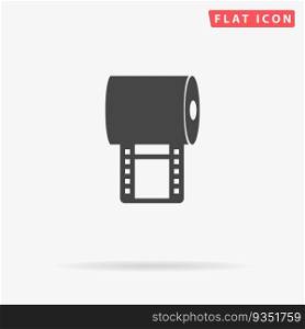 Film strip. Simple flat black symbol. Vector illustration pictogram