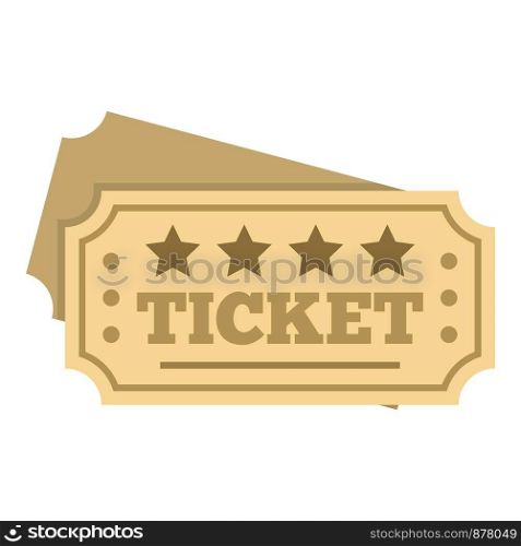 Film ticket icon. Flat illustration of film ticket vector icon for web design. Film ticket icon, flat style