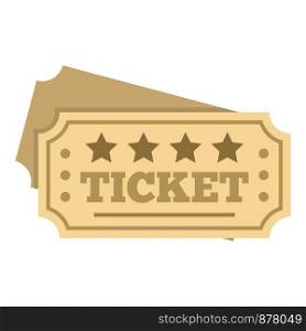 Film ticket icon. Flat illustration of film ticket vector icon for web design. Film ticket icon, flat style