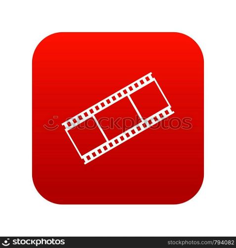 Film with frames icon digital red for any design isolated on white vector illustration. Film with frames icon digital red