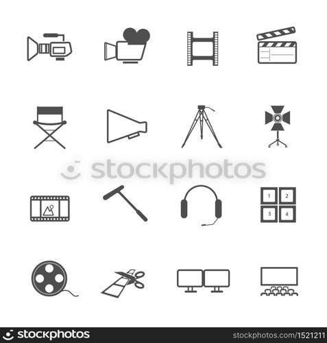 filming tool Icons movie vector