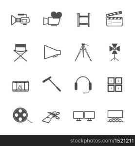 filming tool Icons movie vector