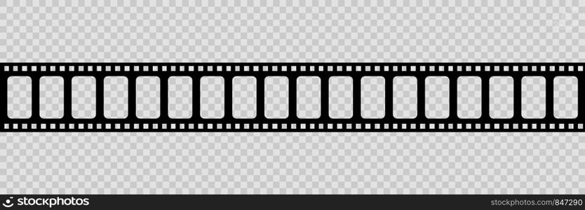 Filmstripe black and white isolated on transparent background. Vector illustration. Filmstripe black and white isolated on transparent background