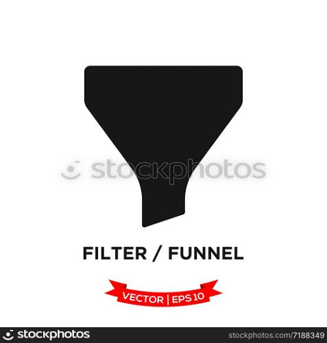 filter icon in trendy flat style, funnel vector icon