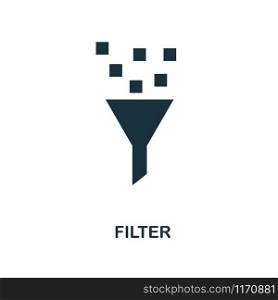 Filter icon. Monochrome style design from big data collection. UI. Pixel perfect simple pictogram filter icon. Web design, apps, software, print usage.. Filter icon. Monochrome style design from big data icon collection. UI. Pixel perfect simple pictogram filter icon. Web design, apps, software, print usage.