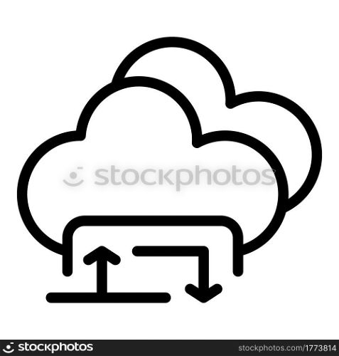 Filter search data cloud icon. Outline Filter search data cloud vector icon for web design isolated on white background. Filter search data cloud icon, outline style