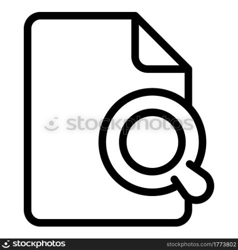 Filter search document icon. Outline Filter search document vector icon for web design isolated on white background. Filter search document icon, outline style