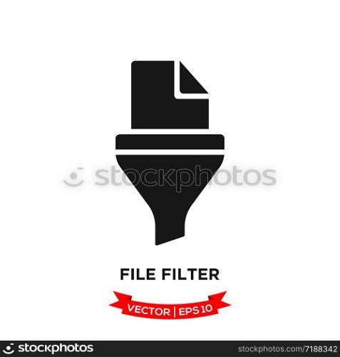 filter vector icon,, funnel icon, file filter vector logo template