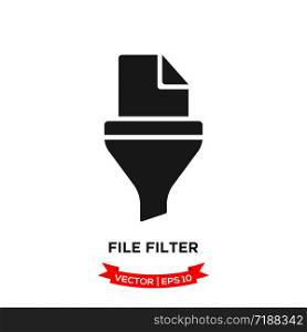 filter vector icon,, funnel icon, file filter vector logo template