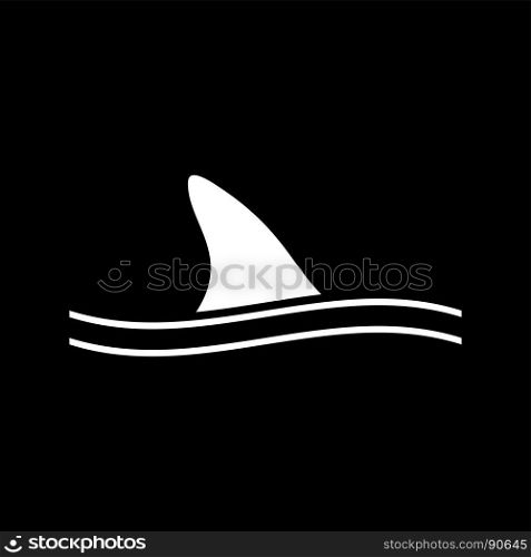 Fin of shark it is white icon .. Fin of shark it is white icon . Flat style .