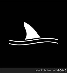 Fin of shark it is white icon .. Fin of shark it is white icon . Flat style .