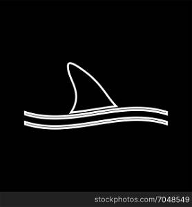 Fin of shark white icon .