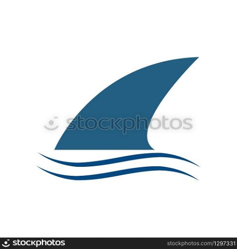 Fin Shark above the Water Modern Logo Symbol - Vector