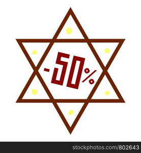 Final hanukkah sale icon. Cartoon of final hanukkah sale vector icon for web design isolated on white background. Final hanukkah sale icon, cartoon style