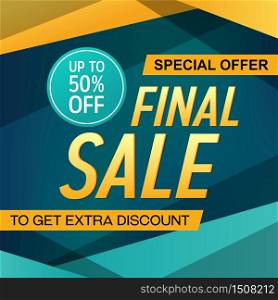 Final Sale Discount Offer Promotion Web App Banner Vector Illustration