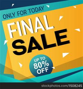 Final Sale Discount Offer Promotion Web App Banner Vector Illustration
