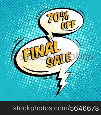 Final sale special shopping offer speech bubble vector illustration