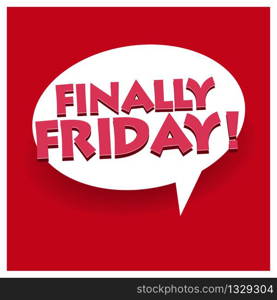 Finally Friday typography vector