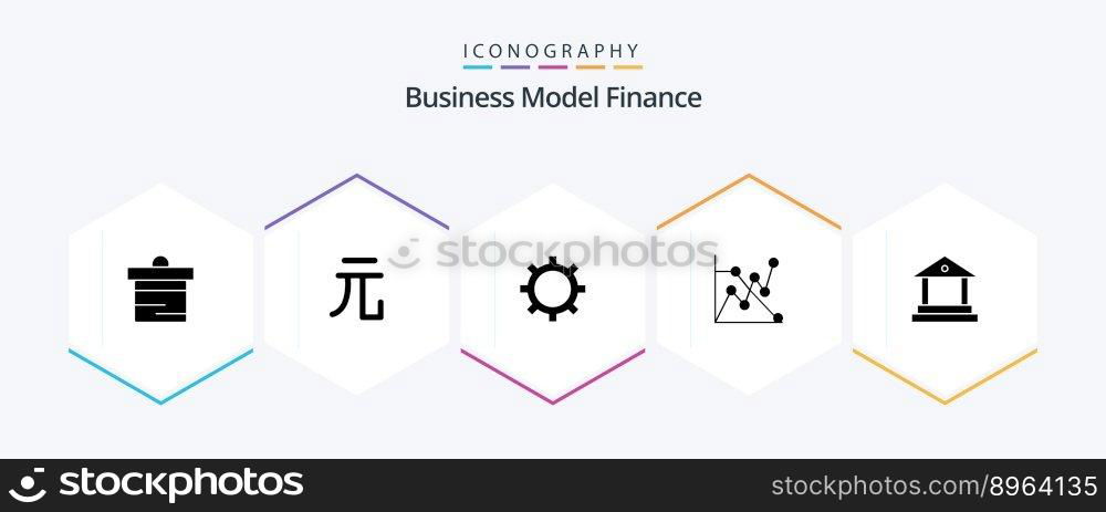 Finance 25 Glyph icon pack including . . management. finance. bank