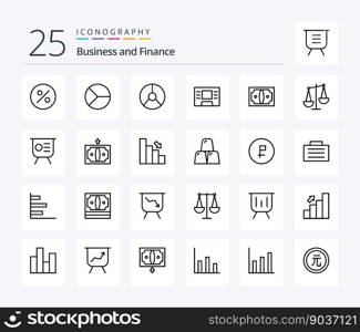 Finance 25 Line icon pack including finance. finance. finance. business. money