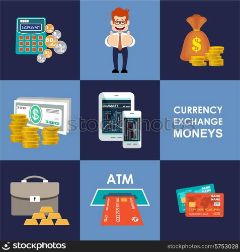 Finance & banking set. Money, finance.vector illustration