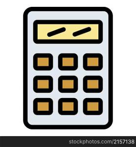 Finance calculator icon. Outline finance calculator vector icon color flat isolated. Finance calculator icon color outline vector