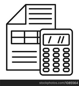 Finance calculator icon. Outline finance calculator vector icon for web design isolated on white background. Finance calculator icon, outline style