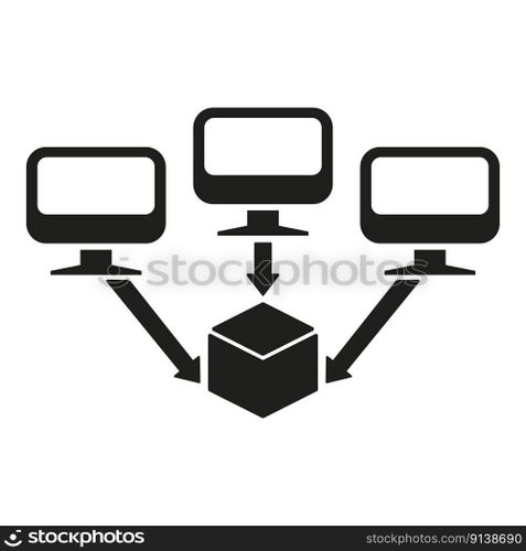 Finance data network icon simple vector. Digital currency. Cube node. Finance data network icon simple vector. Digital currency
