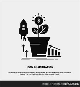 Finance, financial, growth, money, profit Icon. glyph vector gray symbol for UI and UX, website or mobile application. Vector EPS10 Abstract Template background