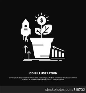 Finance, financial, growth, money, profit Icon. glyph vector symbol for UI and UX, website or mobile application. Vector EPS10 Abstract Template background