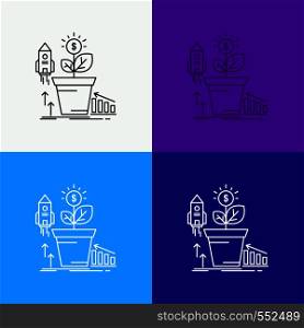 Finance, financial, growth, money, profit Icon Over Various Background. Line style design, designed for web and app. Eps 10 vector illustration. Vector EPS10 Abstract Template background